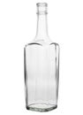 Clear Glass Liquor Bottle on a White Background