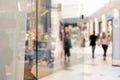 Clear glass for logo mockup, branding presentation in shooping mall Royalty Free Stock Photo