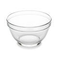 Clear glass mixing bowl on a white background Royalty Free Stock Photo