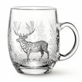 Clear Glass Mug With Engraved Stag - Emila Medkov Style