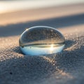 Shape creates a lens effect, distorting the texture of the sand Royalty Free Stock Photo
