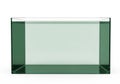 Clear glass rectangular prism with green tint isolated on white background Royalty Free Stock Photo
