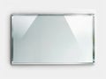 Clear glass safety mirror with frosted edges