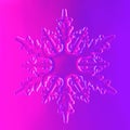Clear glass snowflake in neon light