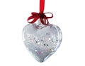 clear glass sphere bauble ornament in heart shape Royalty Free Stock Photo