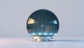 Clear glass sphere, representing decorative objects and crystal ball aesthetics Generative AI Royalty Free Stock Photo