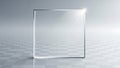 A clear glass square cube with a bright light reflection on a checkered background Royalty Free Stock Photo