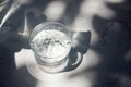 a clear glass of drinking water on the table. Royalty Free Stock Photo