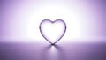 Clear Heart Shape Object on Purple Background Royalty Free Stock Photo