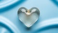 Clear Heart-Shaped Glass Object with Wings Royalty Free Stock Photo