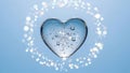 Clear Heart-Shaped Object with Water Droplets Royalty Free Stock Photo