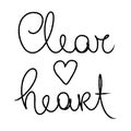 Clear Heart. Vector isolated on white. Black heart illustration. Love Heart card for social media content, wedding invitation Royalty Free Stock Photo