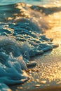 Close Up of a Breaking Wave on a Beach