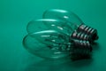 Clear Incandescent Night Light Bulb with candelabra base on green
