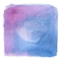 Clear light blue and purple background - watercolor hand painted illustration