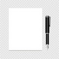 Clear list of paper and pen on a grey background