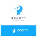 Clear, Mind, Your, Head Blue Solid Logo with place for tagline Royalty Free Stock Photo