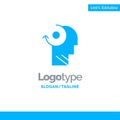 Clear, Mind, Your, Head Blue Solid Logo Template. Place for Tagline Royalty Free Stock Photo