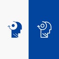 Clear, Mind, Your, Head Line and Glyph Solid icon Blue banner Line and Glyph Solid icon Blue banner Royalty Free Stock Photo