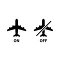Airplane Flight Mode On and Off Icons Royalty Free Stock Photo