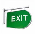 Green Exit Sign Isolated on a White Background Royalty Free Stock Photo