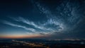 a clear night sky with the appearance of Noctilucent clouds that glow in the dark, creating a stunning sky view. Royalty Free Stock Photo