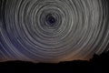 Clear North Star Circular Trails in the Joshua Tree Desert Royalty Free Stock Photo