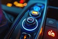 EOL (End of Life) button in a futuristic car interior Royalty Free Stock Photo