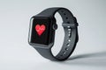 Clear Pixel Image of Smart Watch with Heart Rate Counter Icon 3D Illustration Render Royalty Free Stock Photo