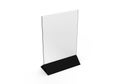 Clear plastic and acrylic table talkers promotional upright menu table tent top sign holder 11x8 table menu card display stand pic Royalty Free Stock Photo