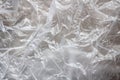 Clear plastic bag texture background. Waste recycling concept. Crumpled polyethylene and cellophane. Royalty Free Stock Photo