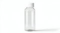 Clear plastic bottle with white cap on white background Royalty Free Stock Photo