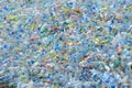 Clear plastic bottles The plastic is gathered by color and type Royalty Free Stock Photo