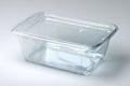 Clear plastic container resting on a flat surface ready for storage or meal prep Royalty Free Stock Photo