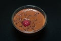 Chocolate coconut mousse with maple pecans, berry compote and ch