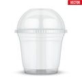 Clear plastic cup with sphere dome cap.