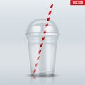 Clear plastic cup with sphere dome cap and tube. Royalty Free Stock Photo