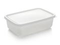 Clear plastic food container isolated on white background Royalty Free Stock Photo
