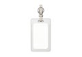 A clear plastic identification badge holder with a silver clip on top Royalty Free Stock Photo