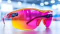 Clear plastic safety goggles with a stylish and ergonomic design for eye protection Royalty Free Stock Photo