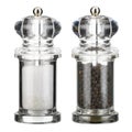 Clear plastic salt pepper mill grinders Royalty Free Stock Photo