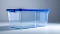 Clear Plastic Storage Box with Blue Lid for Organization Royalty Free Stock Photo
