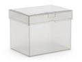 Clear plastic storage box isolated on white background Royalty Free Stock Photo