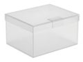 Clear plastic storage box isolated on white background Royalty Free Stock Photo