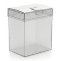 Clear plastic storage box with lid isolated on white background Royalty Free Stock Photo