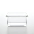 Clear plastic storage container with handles and transparent lid Royalty Free Stock Photo