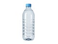 Clear plastic water bottle with blue cap Royalty Free Stock Photo