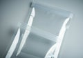 Clear plastic ziplock bags on a neutral background for storage and organization Royalty Free Stock Photo