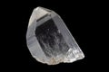 Clear quartz crystal from Brazil isolated on a pure black background Royalty Free Stock Photo