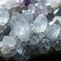 Of clear quartz crystals, showcasing hexagonal prisms with pointed Royalty Free Stock Photo